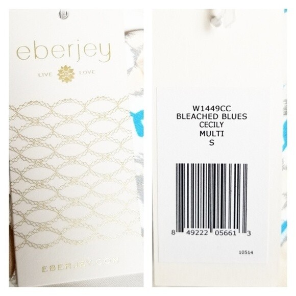 NWT Eberjey Women's Size Small Bleached‎ Blues Cecily Halter Bikini Top - Picture 9 of 10